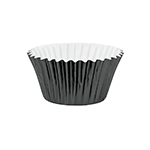 O'Creme Black Mini Foil Cupcake Liners, 1.25" Diameter - Pack of 500