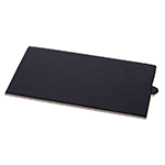 O'Creme Black Rectangular Mini Board with Tab, 4" x 2.3" - Pack of 100