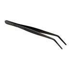 O'Creme Black Stainless Steel Curved Tip Tweezers, 8" 