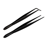 O'Creme Black Stainless Steel Tweezers, Set of 2