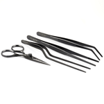 O'Creme Black Stainless Steel Tweezers, Set of 4 