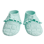 O'Creme Blue Ruffled Gumpaste Bootie, 1 Pair