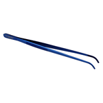 O'Creme Blue Stainless Steel Curved Tip Tweezers, 10"  