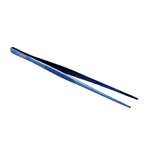 O'Creme Blue Stainless Steel Straight Tip Tweezers, 10