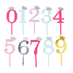 O'Creme Colored Numbers Cake Toppers, Set of 10