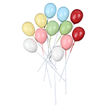 O'Creme Colorful Balloons Cake Toppers, Pack of 10