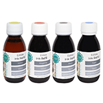 O'Creme Edible Ink Cartridge Refill Set, 120cc 4pc. Black, Magenta, Cyan- (Blue), Yellow