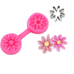 O'Creme Flower Kit for Shaping Gumpaste - 1 Silicone Flower Mold and 1 Cutter