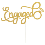 O'Creme Gold 'Engaged' Cake Topper 