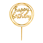 O'Creme Gold 'Happy Birthday' in Circles Cake Topper