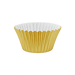 O'Creme Gold Mini Foil Cupcake Liners, 1.25" Diameter - Pack of 500