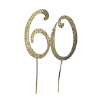 O'Creme Gold Rhinestone 'Number Sixty' Cake Topper