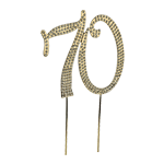 O'Creme Gold Rhinestone 'Number Seventy' Cake Topper