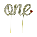 O'Creme Gold Rhinestone 'Number One' Cake Topper