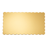 O'Creme Gold Scalloped Log Cake Board, 11.25" x 6.5" - Pack of 25