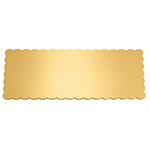 O'Creme Gold Scalloped Log Cake Board, 16.75" x 6.5" - Pack of 25