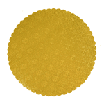 O'Creme Gold Scalloped Corrugated Round Cake Board, 7", Pack of 10