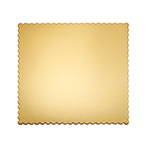 O'Creme Gold Square Scalloped Cake Boards, 10" x 10" - Pack of 25