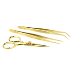 O'Creme Gold Stainless Steel Tweezers & Scissors, Set of 3 