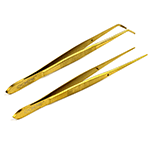 O'Creme Gold Stainless Steel Tweezers, Set of 2