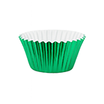 O'Creme Green Mini Foil Cupcake Liners, 1.25" Diameter - Pack of 500