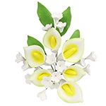 O'Creme Gumpaste Calla Lily Spray, 6" x 8" - 1 piece