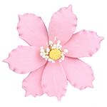 O'Creme Gumpaste Clematis, Pink, 3.5" & 4" - 3 pieces