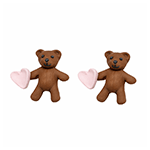 O'Creme Gumpaste Teddy Bears with Pink Heart, Set of 12