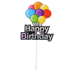 O'Creme 'Happy Birthday' with Balloons Cake Topper