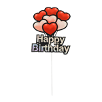 O'Creme 'Happy Birthday' with Heart Balloons Cake Topper