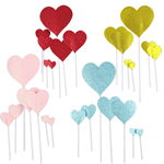 O'Creme Heart Cake Toppers, Pack of 28