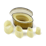 O'Creme Heat Resistant Cutters, Fluted Barquette Shape, 7-Piece Set