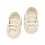 O'Creme Ivory Gumpaste Baby Booties, 3.5" x 1.75" - 1 Pair