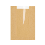 O'Creme Kraft Bread Bag with Window, 13.75 x 8.25 - Pack of 50