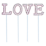 O'Creme 'LOVE' Cake Toppers, Set of 4