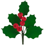 O'Creme Medium Holly & Berry Gumpaste Flower Spray