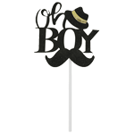 O'Creme 'Oh Boy' Black Cake Topper