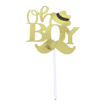 O'Creme 'Oh Boy' Cake Topper Gold