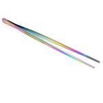 O'Creme Oil Slick Stainless Steel Straight Tip Tweezers, 12