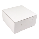O'Creme One Piece White Cake Box, 10" x 10" x 5" - Pack of 5