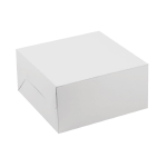 O'Creme One Piece White Cake Box, 6" x 6" x 2.5" - Pack of 25