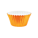 O'Creme Orange Mini Foil Cupcake LIners, 1.25" Diameter - Pack of 500