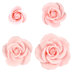 O'Creme Pink Garden Rose Gumpaste Flowers - Set of 8