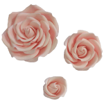 O'Creme Pink Rebecca Rose Gumpaste Flowers, Set of 6
