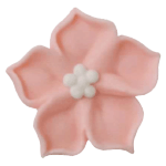 O'Creme Pink Royal Icing Drop Flower, Set of 16