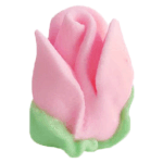 O'Creme Pink Royal Icing Rosebud, Set of 12