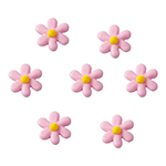 O'Creme Pink Six Petal Royal Icing Flowers, Set of 25