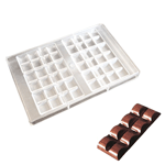 O'Creme Polycarbonate Chocolate Mold, Block of 8 Rounded Squares, 6 Cavities
