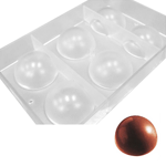 O'Creme Polycarbonate Chocolate Mold Hemisphere, 6 Cavities