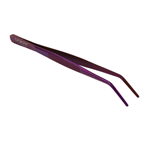 O'Creme Purple Stainless Steel Curved Tip Tweezers, 8" 